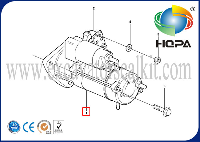 VOE21306350 Volvo EC240B Starter 20880693 21306350, 24V, 12T, WPS