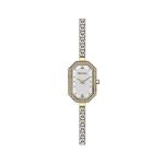 34x19mm Stainless Steel Quartz Watch Polytope Bracelet With Large Zircon