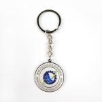Shiny Silver Sandblasting Promotional Keychain with Soft Enamel