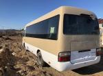 Toyota Coaster Used Bus 29 Seats Diesel Engine 100KW Folding Door Front Engine