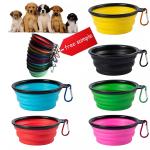 Silicone Collapsible Pet Feeder Bowls for Dogs Cats Small Animals Rounded