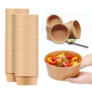 China ODM / OEM Emballages Alimentaires Round Biodegradable Eco-Friendly Take Away Salad Fast Kraft Paper Packaging Bowl factory