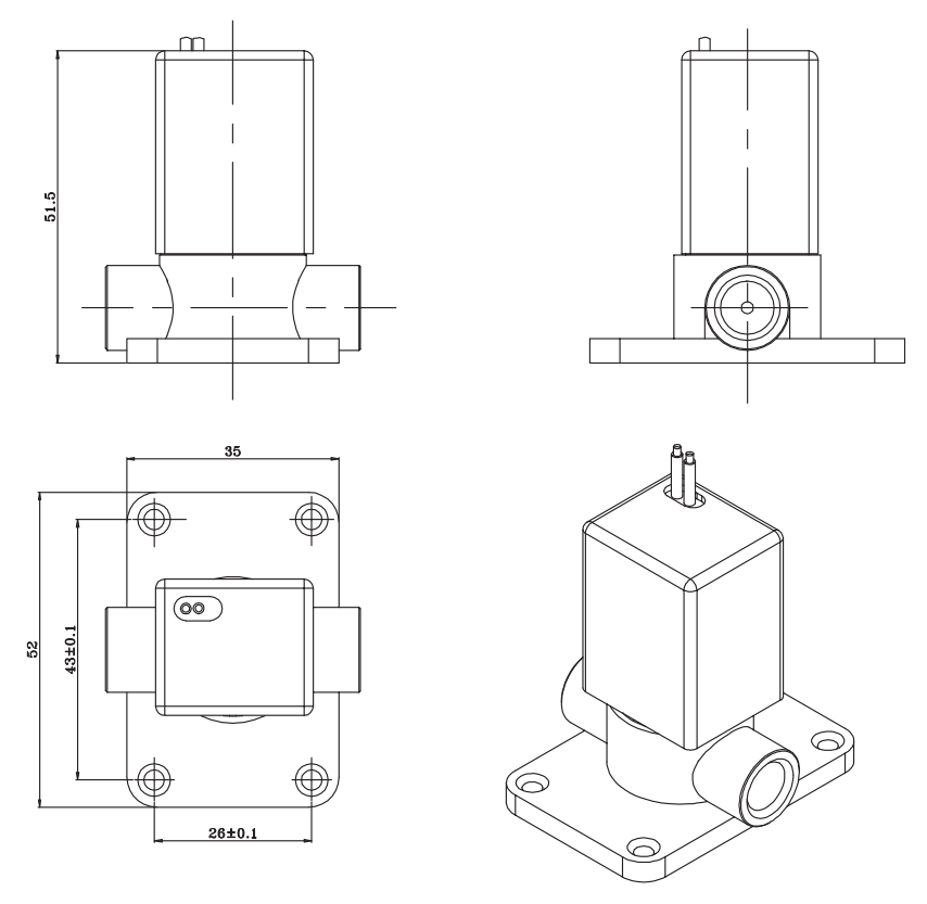 1/8'' 1/4'' Acid Alkali Resistant Anti Corrosive Solenoid Valve PTFE