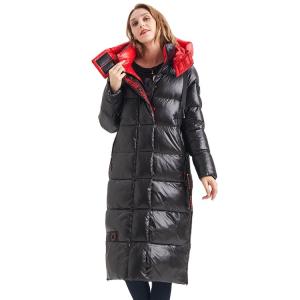 China FODARLLOY 2022 warm hooded cotton-padded clothes slim long down winter jackets women coats factory