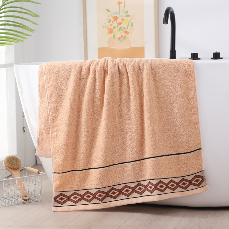 A Solid Color Rectangle Bath Towel for Adult Bathing a Replacement Advertising Towel