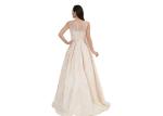Apricot Coloured Sleeveless Evening Dress / Long Style Beading Ball Gowns