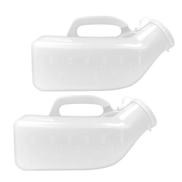 plastic chamber pot pee bottle male urinal bottle with cover 1200ml 1200cc