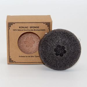 China Natural Green Tea Konjac Exfoliating Round Face Sponge 7cm*7cm*3.5cm factory