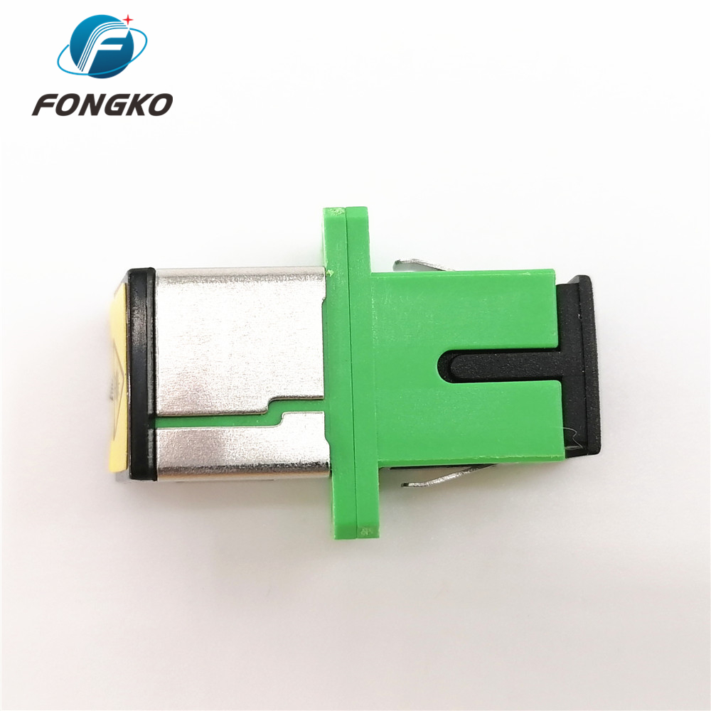 Hot sales Plastic Metal APC/SC Auto Shutter Adaptor Black Dust Cover SC/APC Fiber Optic Adapters
