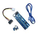 Long Life PCI Express 16X Riser Card 6pin SATA 15pin 4pin 3 Port Power Supply