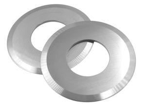 China Sharpening Round Tungsten Carbide Slitter Blades For Plastic Pipe factory