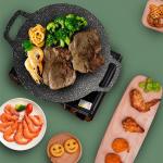 Large Cast Iron Stovetop Grill Pan Black Two Handles BBQ Frying Pan