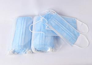 China 175*95mm Blue Color Disposable Earloop Face Mask 3 Layers Comfortable factory