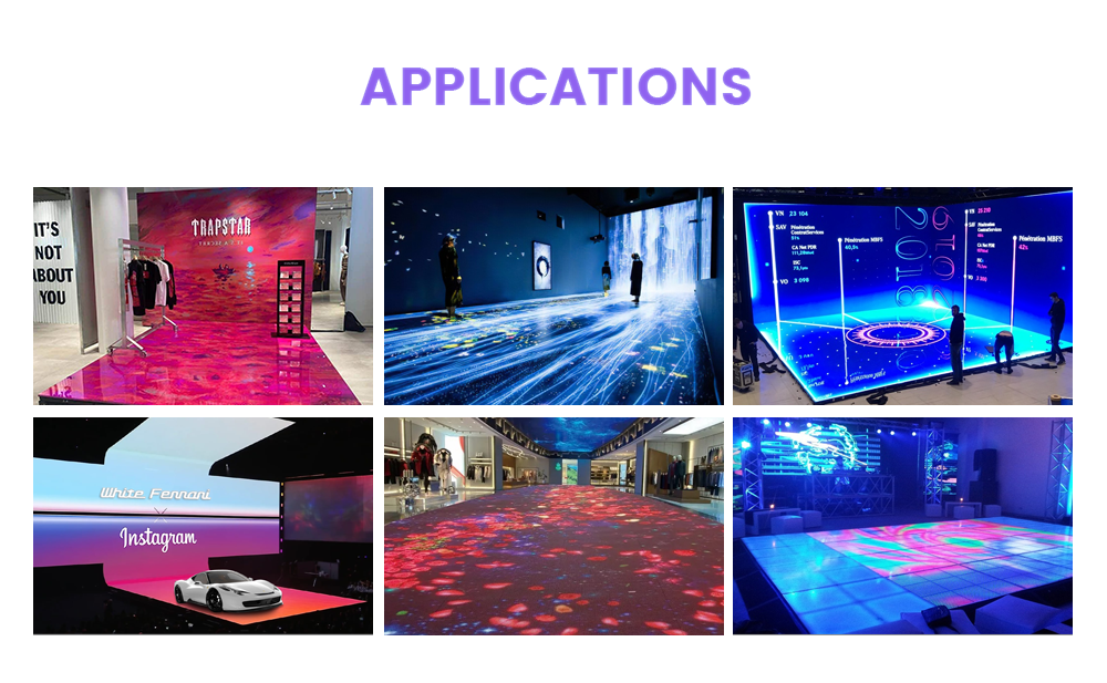 Led Dance Floor Display Rental Tile Panel 500*1000 High Refresh Led Stage Wedding Screen Wall P2.9 Interactive Led Display