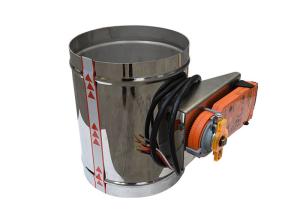 China 110mm Flat Blade Electronic Ac Dampers With Silicone Sealing Ring Gasket factory