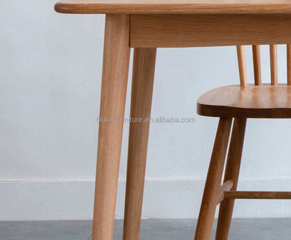 Sturdy Style Modern Simple Design American Walnut Color Solid Wood Dinning Table Set Seat