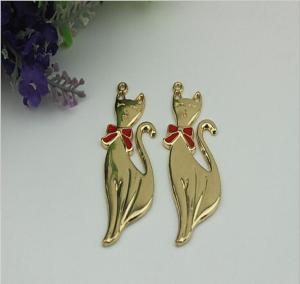China Fashion ladies shoes accessories zinc alloy gold fox pattern metal lable tag with drip glue factory
