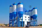 Belt Type HZS90 Concrete Batching Plant With 2*30kw Double Horizontal Shaft