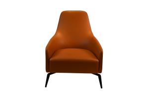 China Brown Leisure Armchair Fabric Dining Armchair With Soft Padded Cushion factory