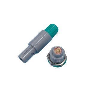 China Green IP66 Plastic Push Pull Connector 4 Pin With Electrical Wire factory