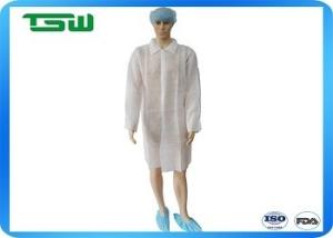 China White Blue Disposable Laboratory Coats Without Pockets factory