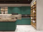 Fadior Lotus Green Elegance: Full Stainless Steel Kitchen Cabinets For Modern