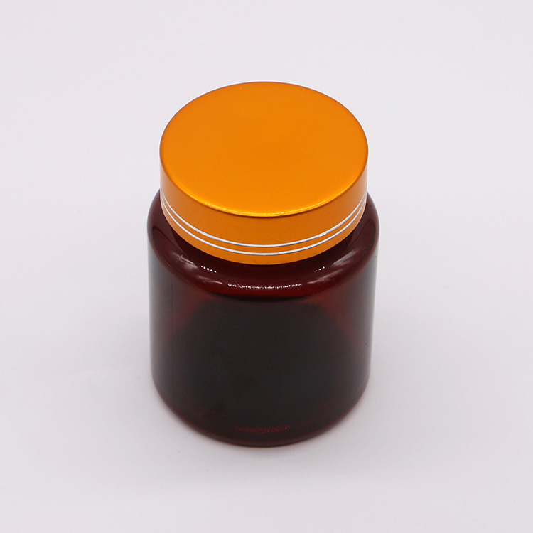 Gold Coating Cap PET Medicine Bottle for Pill Tablet Capsule 100cc Refillable and Sterile
