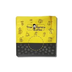 China Flat Bottom Easy Tear Off Zipper Pouch for Coffee with One Way Depress Valve UV Matt with Glossy factory