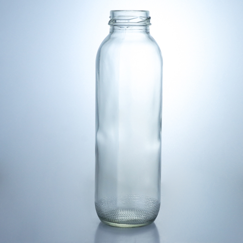 Collar Material Glass 350ml Round Shaped Glass Bottle with Unique Custom Logo Screw Cap