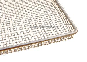 China Polished Stackable Woven Wire Mesh Tray For Fruits And Vegetables Drying factory
