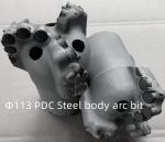 Arc Angle Polycrystalline Diamond Bit , 96mm PDC Oilfield Drill Bit