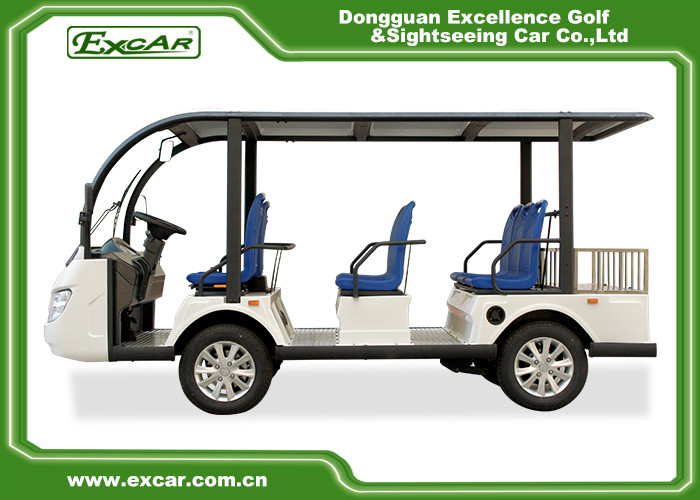 Yellow 72V 7.5KM 8 Seater Electric Sightseeing Car With Storage Basket