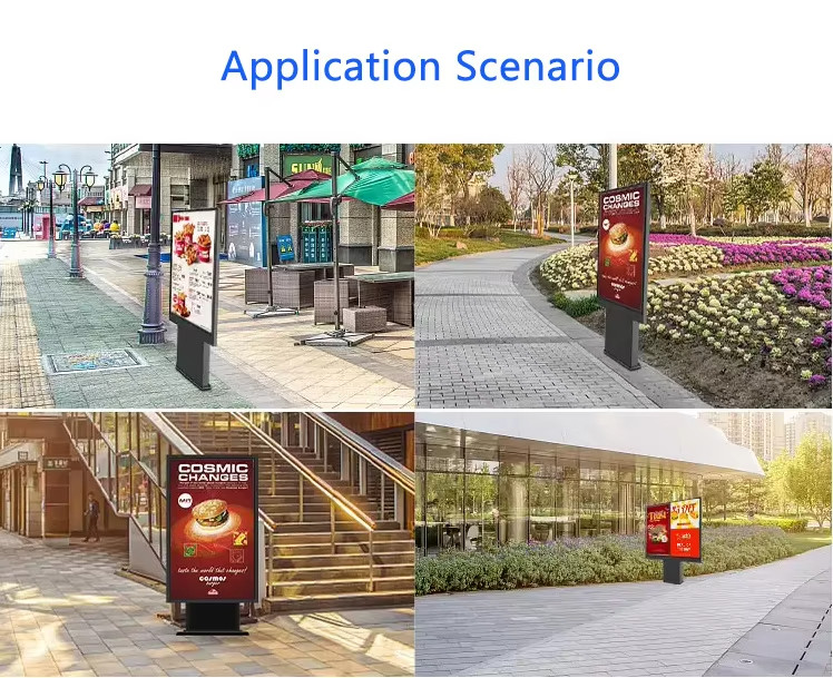 Android Vertical Dual Restaurants Menu Board LCD Screen Digital Signage Outdoor 55inch Waterproof Touch LCD Advertising Kiosk