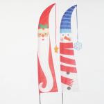 Christmas Garden Flag Sant Claus and Snowman