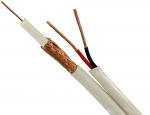 RG59 +2/18 AWG Siamese Copper Conductor CCTV coaxial + Power cable White for