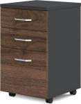 Wooden Melamine Office Furniture Small Mobile Storage Cabinet With 3 Sliding