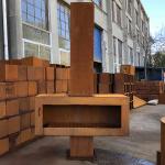 Rustic Red 1.3FT Corten 400mm Steel Wood Burning Outdoor Fireplace