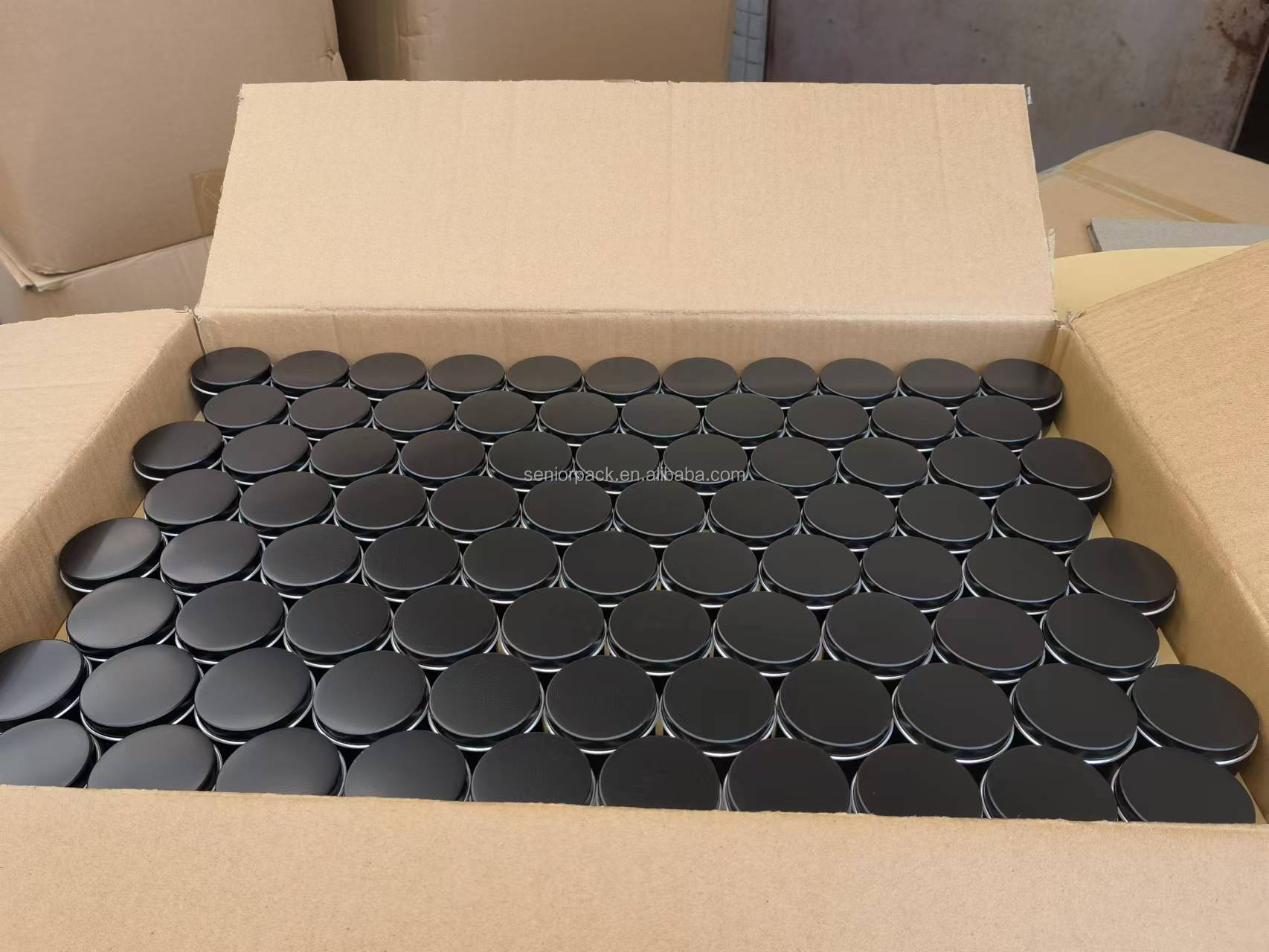 Custom Black Aluminum Candle Tin Metal Case for Solid Scented Candle 6 oz With Lids Food Storage Box Industrial Food