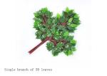 Indoor Decoration Silk Plastic Iron Wire Artificial Green Ficus Tree Branches