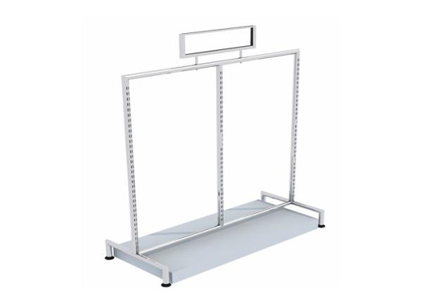 Round Tube Freestanding Clothes Rail For Shopping Mall , Mobile Commercial