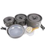Outdoor Pots And Pans Portable 5 - 6 People Aluminum Alloy Cookware Set