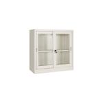 Glass Sliding Door Cupboard Full Height Fireproof Steel Office Cabinet