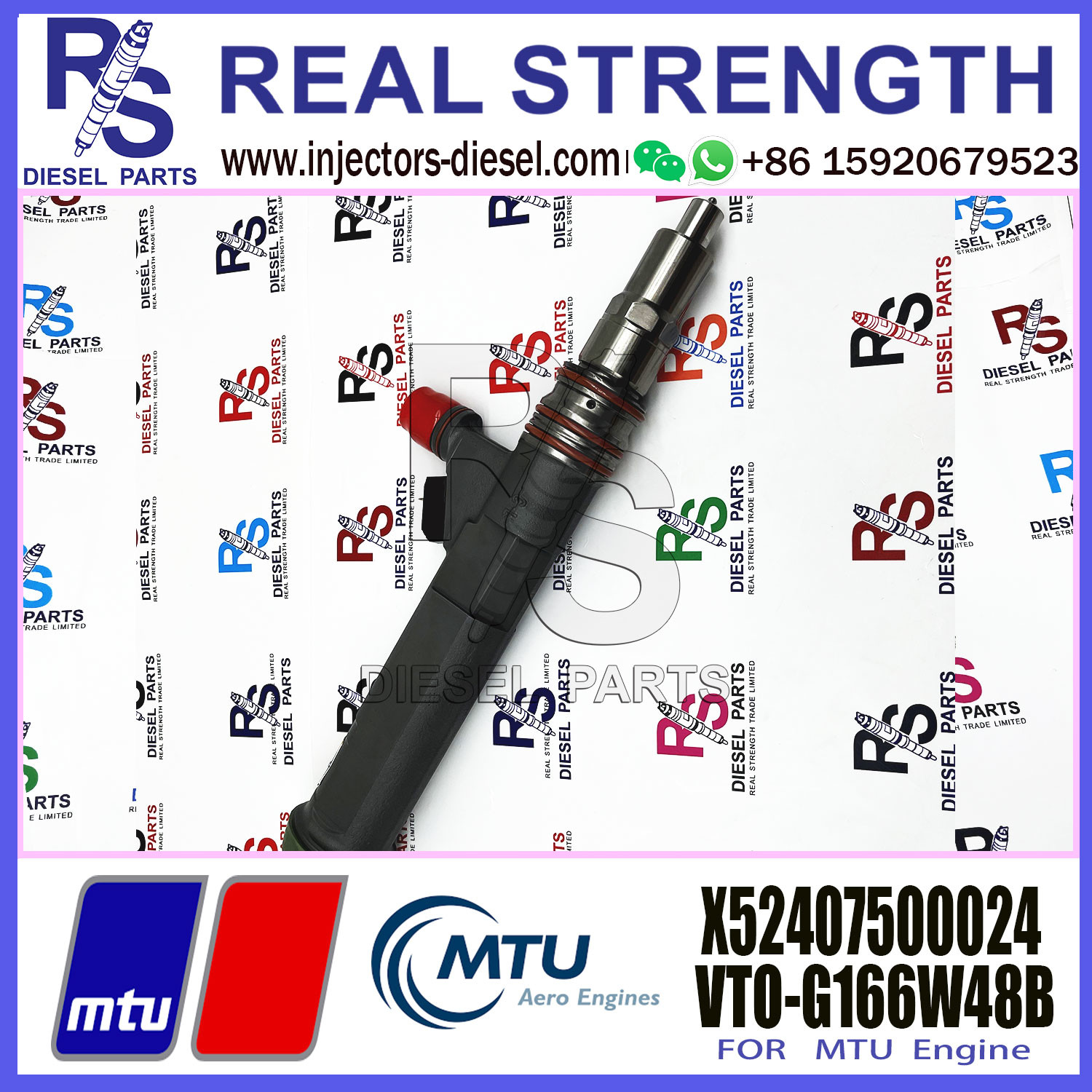 Diesel Injector VTO-G266W48B X52407500024 For MTU 16V 4000