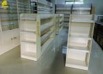 Island Display Medical Shop Racks , Iron Front Fence Pharmacy Shelving Units