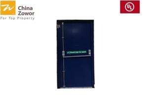 China Single Swing Light Gray Color Powder Coated Fire Safety Door For Commercial Basement factory