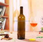 Green Brown Clear Frosted Custom Empty Glass Wine Bottle Bouteille En Verre De
