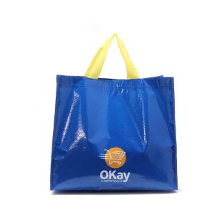 China Blue 120GSM Laminated Shopping Non Woven Packaging Bags factory