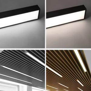 China Bedroom LED Linear Hanging Light Linear Pendant Lighting Black Indoor Decor 3000K 5000K 35W factory
