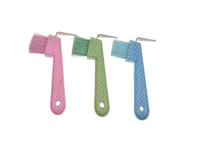 Horse Grooming Products Dot pattern Horse Hoof Pick Plastic Handle