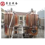 Semi - Automatic Beer Brewing Equipment Red Copper Brewhouse System In Bar
